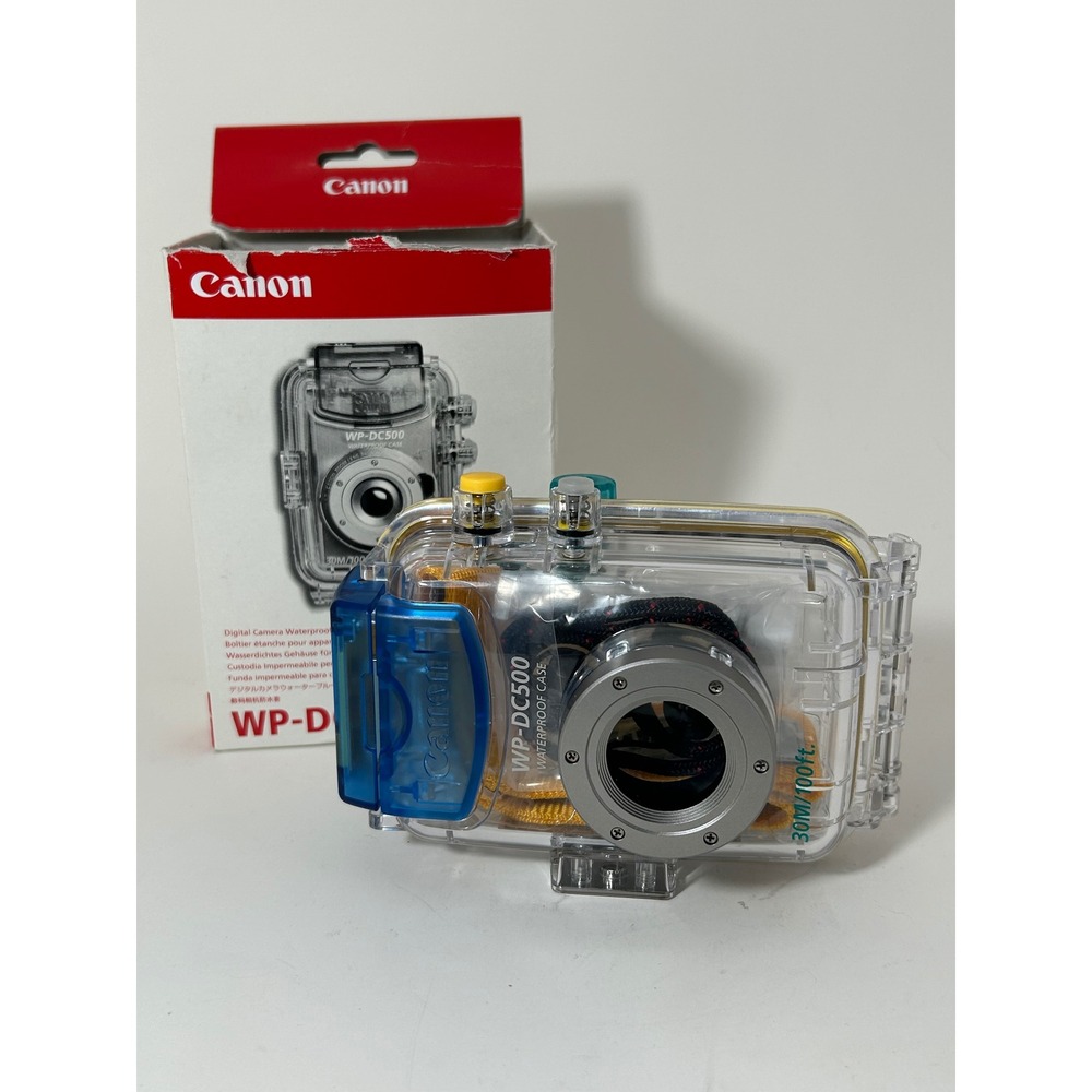 Canon‎ WP-DC500 Waterproof Case for Digital Camera 30m 100ft Clear Blue 7651A001
